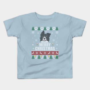 Cute Border Collie Christmas Kids T-Shirt